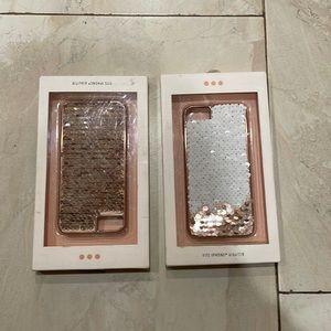Anthropologie Flip Sequin iPhone Case 6/6s/7/8 Rose Gold or White